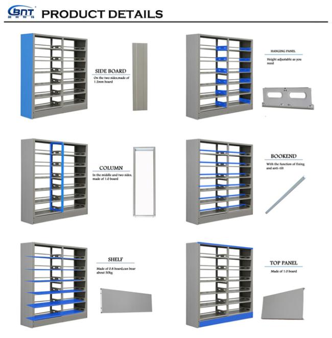 2.0mm Commercial Metal Industrial Storage Rack For Book Shelf 2