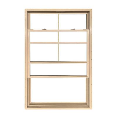 China 62 Series Small Apricot UPVC Single Hung Window PVC Vinyl Glass Grill for sale