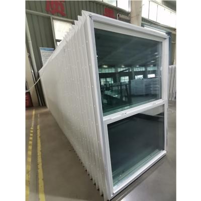 China Janela de revestimento vertical de vinil UPVC Janela de baía de vidro duplo vidrado vidro E baixo à venda