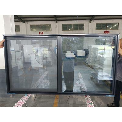 Cina Finestra scorrevole di vetro temperato singolo a doppio pannello staccabile con design a griglia in vendita