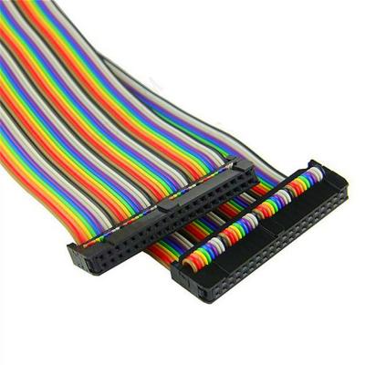 China 40 P color flat power ribbon cable with 2.54mm pitch idc flat electrical wire UL2651 28 AWG for sale
