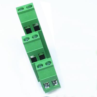 China three rows PCB screw terminal blocks 5.00/5.08mm ptch through hole dip type horizontal with board for sale