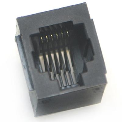 China rj11 6p6c vertical through hole connector jack modular unshielded for pcba for sale