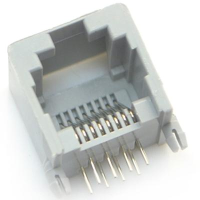 China rj45 8p8c through hole ethernet connector jack modular right angel dip type unshielded for sale