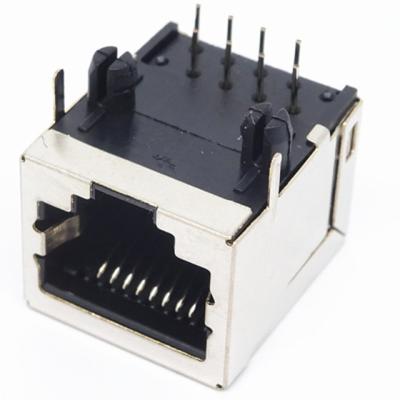 China rj 45 through hole connector jack modular down tab direction with shielded without led for sale