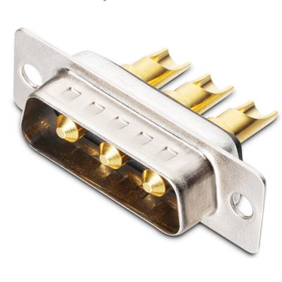 China 3w3 power D-SUB connectors combo hold on 10/20/30/40 amps type plug male pin solder for cable assembly for sale