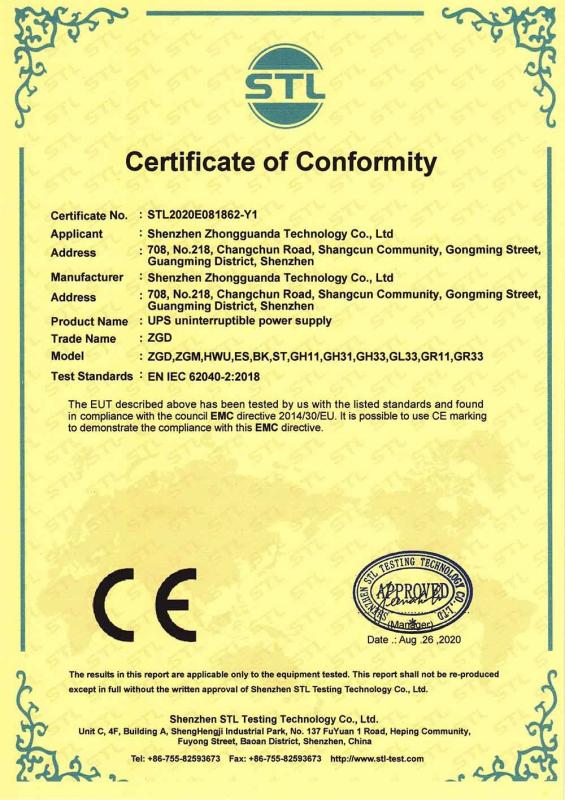CE - Shenzhen Zhongguanda Technology Co., Ltd.