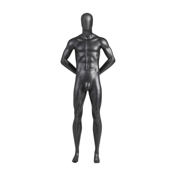 Quality Black Backhanded Sports Mannequin Display Male Frosted Glass Fiber Upright for sale