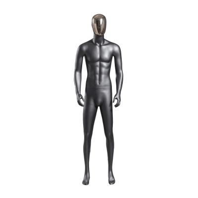 China Fiberglass Male Full Body Mannequin Matte Black Gold And Silver Plated Facial for sale