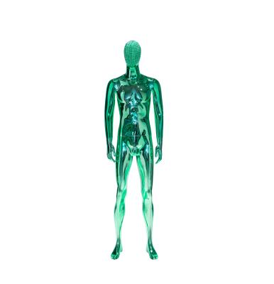 China Green Full Body Male Mannequin , Electroplated Upright Standing Male Mannequin for sale