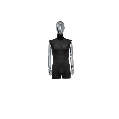 China Electroplated arms and head, men's half body wrap Mannequin for Showcasing Natural Body Curves in Store Windows for sale