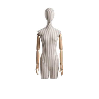 China White Half Body Female Mannequin , Half Mannequin Stand For Clothing Display for sale