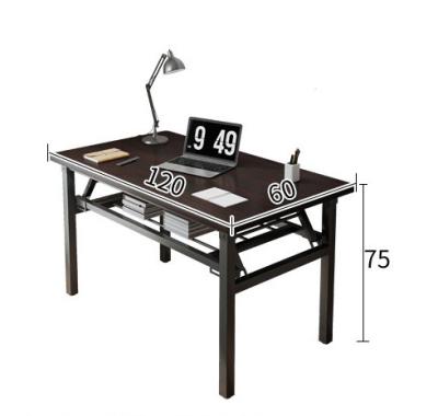 China Home Office Furniture Manufacturers Simple Folding Computer Long Table Iron Frame Desk for sale