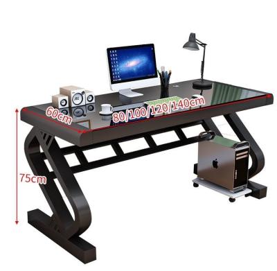 China Customers Logo Office Home School Computer Desk with Tempered Glass for sale