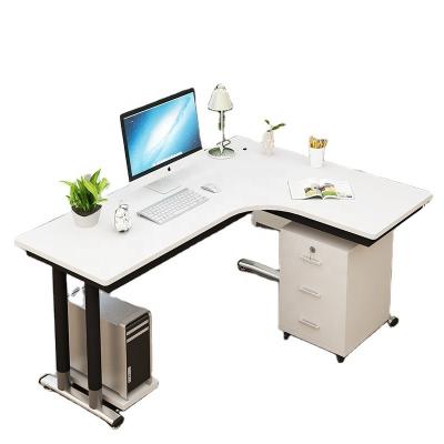 China Wooden L Shape Office Workstation Desk With Lifting Function for sale