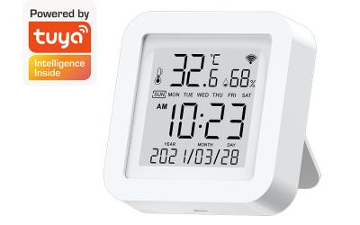 China Tuya WIFI Temperature And Humidity Sensor Hygrometer Thermometer With LED Screen Support Amazon Alexa for sale