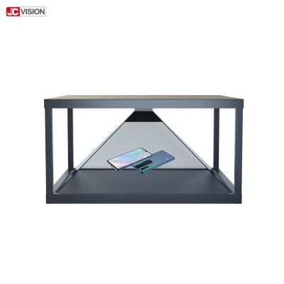 China 19 Inch Transparent LCD Screen 360 Degree 3D Hologram Glass Pyramid Showcase for sale