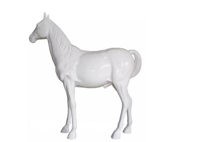 China Modern White Horse Outdoor Fiberglass Sculpture Painted Life Size for sale