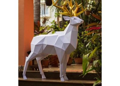China White And Gold Garden Decoration Deer Outdoor Fiberglass Sculpture Painted for sale