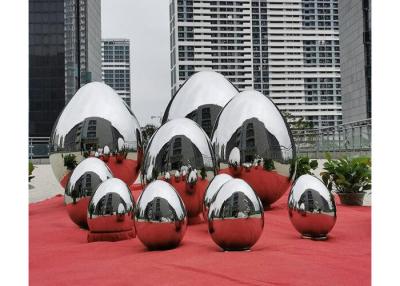 中国 ミラーによって磨かれる現代美術のステンレス鋼の装飾的な卵の彫刻 販売のため
