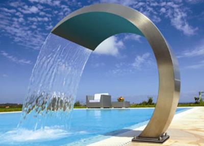 China Fuente de agua simple del acero inoxidable del estilo, características inoxidables del agua de la piscina de acero en venta