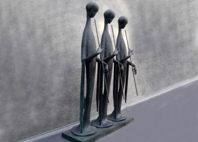 Chine Personnes extérieures de sculpture en bronze en chiffre d'abrégé sur ville de musique trois pour le musée à vendre