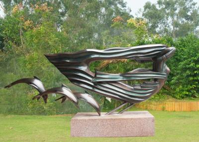 China Esculturas exteriores do bronze da mulher do golfinho, escultura de bronze moderna grande à venda