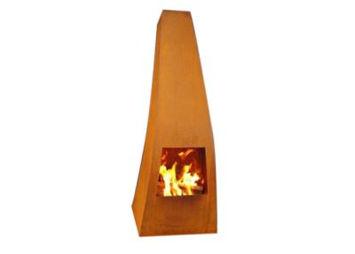 China Corten Steel Garden Wood Burning Fireplace , Yard / Garden Cast Iron Fire Pot for sale