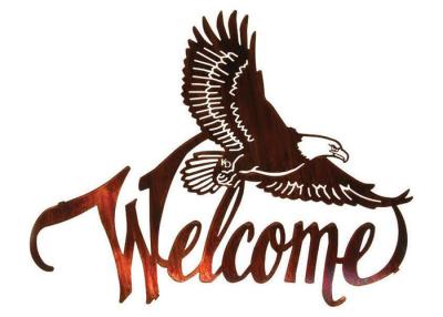China American Bald Eagle Welcome Large Metal Wall Sculptures For Home Decorations for sale