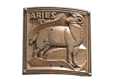 China Contemporary Metal Aries Bronze Relief For Outdoor / Indoor Decoration for sale