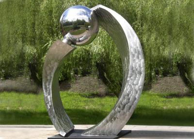 China Silver Polished Contemporary Garden Sculpture Stainless Steel For City Decoration for sale