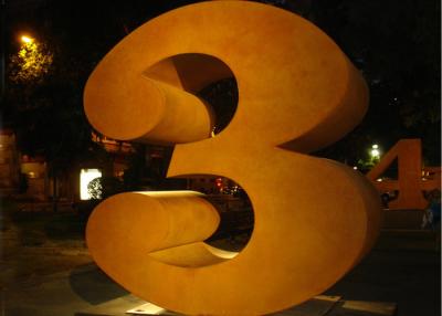 China Metal Number Three Corten Steel Sculpture for Outdoor Art Decoration for sale