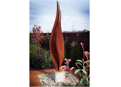 China Flower Corten Steel Rusty Garden Sculptures For Modern Decoration for sale