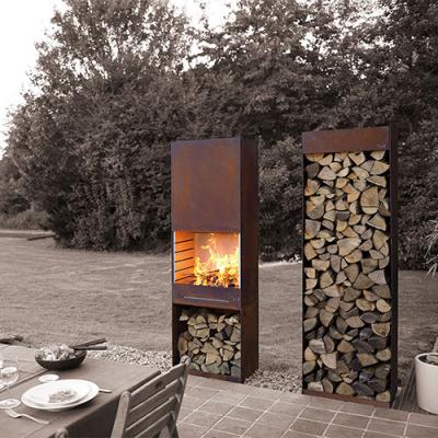 China Yard / Garden Cast Iron Fire Pot , Corten Steel Fire Pit Wood Burning Fireplace for sale