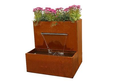 China Waterfall Herb Planter Corten Steel Water Feature For Outside Garden Decor for sale