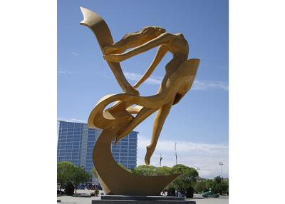 China Outdoor Large Abstract Modern Stainless Steel Sculpture , Dancing Girl Sculpture for sale