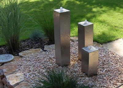 China Square Cylinder Cascading Garden Water Fountain Feature Of Stainless Steel for sale