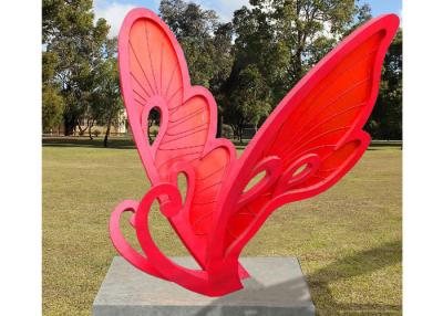 China Large Size Metal Butterfly Sculpture Stainless Steel For Garden Landscape for sale