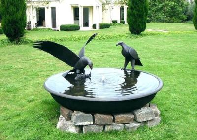 China Antique Eagle Birdbath Bowl Bronze Garden Sculpture Decoration Corrosion Stability for sale