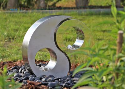 China Garden Stainless Steel Sculpture Polished And Matt Yin Yang Modern Art Statues for sale