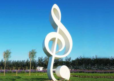 China Hacia fuera escultura pintada blanco de la nota de la música de la escultura del acero inoxidable de la puerta en venta