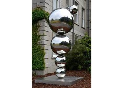 China Mirror Polished Stainless Steel Sculpture Modern Ball Sculpture For Outdoor for sale