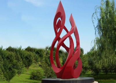 China escultura de aço inoxidável pintada grande vermelho do metal de 5m exterior à venda