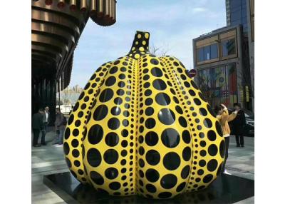 China Giant Stainless Steel Outdoor Painted Pumpkin Sculpture for Urban Landscape for sale