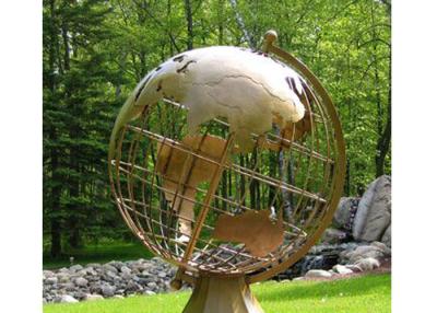 China OEM Casting Antique Brass Finish World Globe Statue for sale