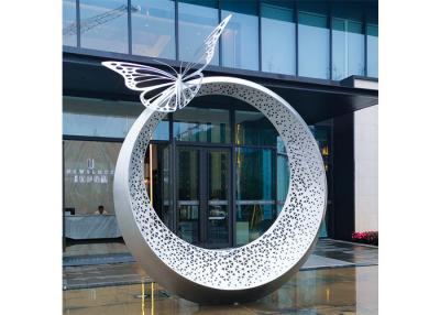 China Outdoor Decoration Stainless Steel Butterfly Sculpture Large With Light for sale