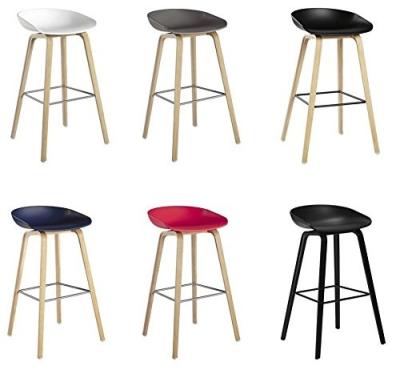 China Beech Wooden Hay Bar Stool , Optional Colors Kitchen Counter Stools 75cm Height for sale