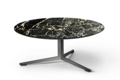 China Custom Size Marble Top Table Ash Color , Metal Round Table Modern Design for sale