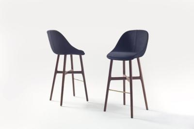 China Low Back Replica Solid Wood Leg Solo Bar Stool , SGS Upholstered Bar Stool Chairs for sale