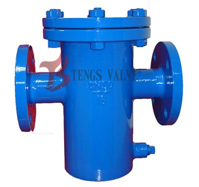 China Din Flanged Simplex Basket Strainer , Pn16 Fabricated Steel Bucket Type Strainer for sale